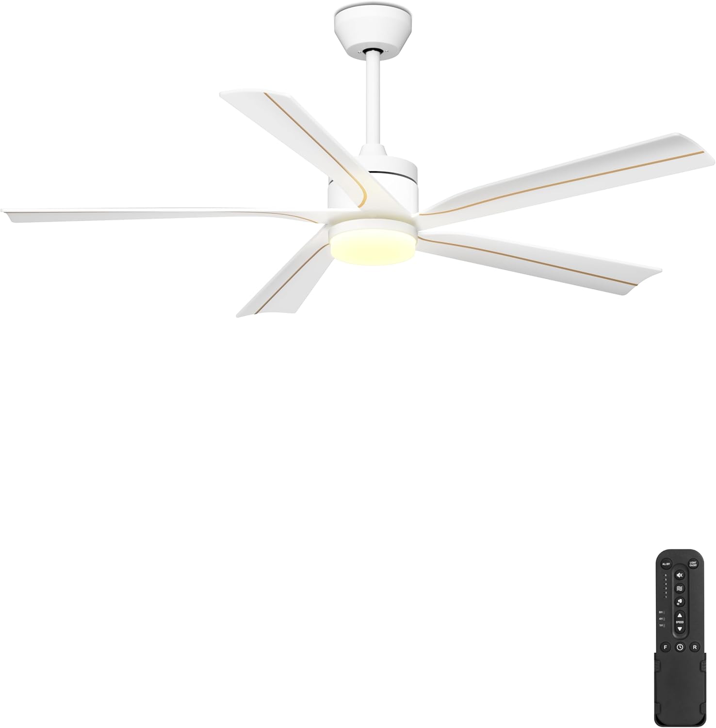 56" Ceiling Fan with Light, Black Ceiling Fan Remote Control - 3CCT, Quiet DC Motor Ceiling Fans for Indoor Outdoor Patio, Living Room