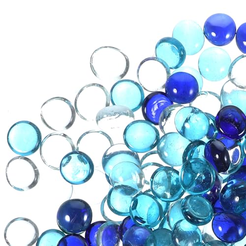 ERINGOGO 1Bag Glass Flat Beads for Decor Smooth Stones for Flower Pots DIY Crafts and Aquarium Filler for Succulent and Plant Decoration