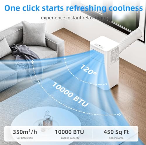 Antarctic Star 10000 BTU Portable Air Conditioner, 3 in 1 Free Standing Cooling AC Unit with Fan & Dehumidifier & Cools, Sleep Mode, 24H Timer, for Home/Kitchen/Office - Image 5