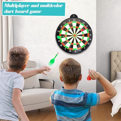 Image of Wembley Dart Board with Dart for Kids & Adults with 8 Magnet Darts - Board Game for Kids 5 6 7 8 9 10 11 12 Years Indoor Game Gifts for Boys & Girls