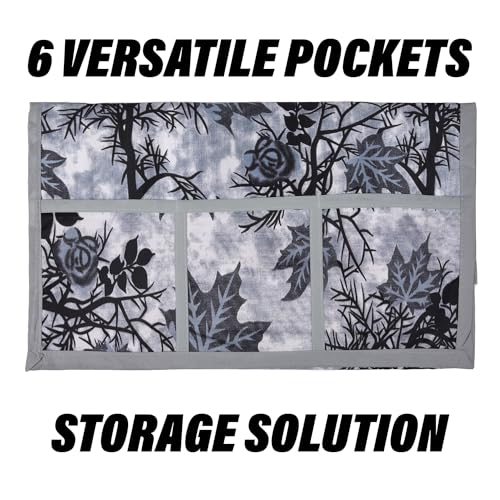 Image of Kuber Industries Fridge Top Cover with Pockets | Refrigerator Cover with 6 Utility Pockets | Grey