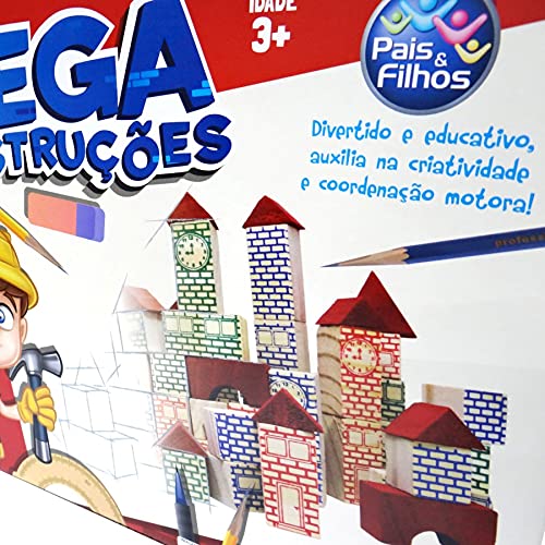 Pais & Filhos Brinquedo para Montar Mega Construções 45 Peças Pais e Filhos, Multicores