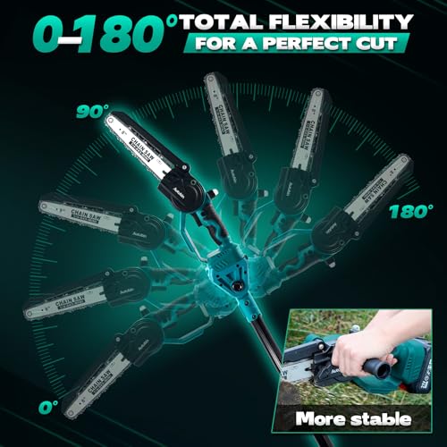Image of Brushless Cordless Pole Saw & 8Inch Mini Chainsaw For Branch Cutting