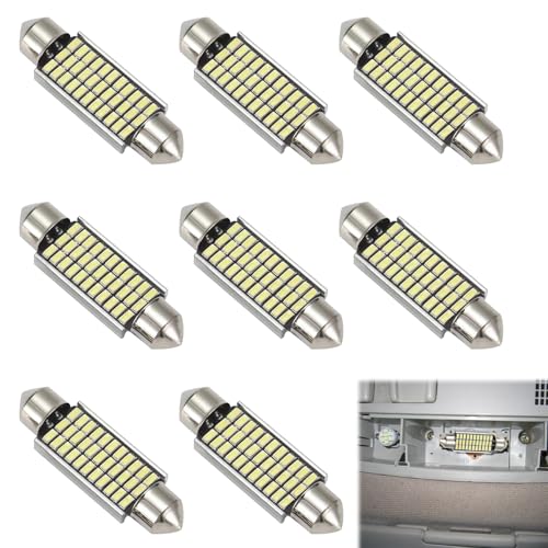 Quvxzy 8 Pièces Ampoule LED 12V, W5W LED, Kit Ampoule Voiture Intérieur Dôme Coffre Plaque de Porte Lumière, Kit d'Ampoules pour Lumières de toit de Voiture, Facile à utiliser, Lumière blanche