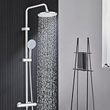 Sistema doccia con termostato cromato, set completo con 3 tipi di getto, doccia a pioggia con supporto a parete e pannello doccia doccia colonna doccia set doccia per bagno di casa