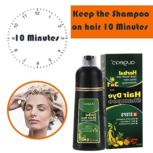 AUGEAS 500ML Black Permanent Hair Color Shampoo miniatura 4