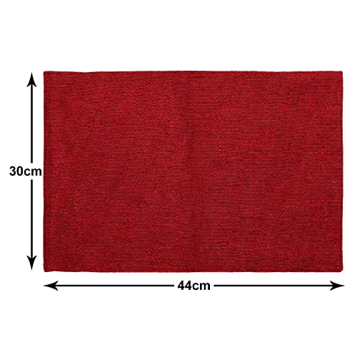 Image of Amazon Brand - Solimo Jute Table Placement - (Maroon, Set of 6 Pieces)