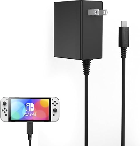 39W Charger,Compatible with Nintendo Switch with 6.6FT USB C Cord, 15V2.6A Power Supply Compatible with Nintendo Switch, Supports TV Mode and Dock