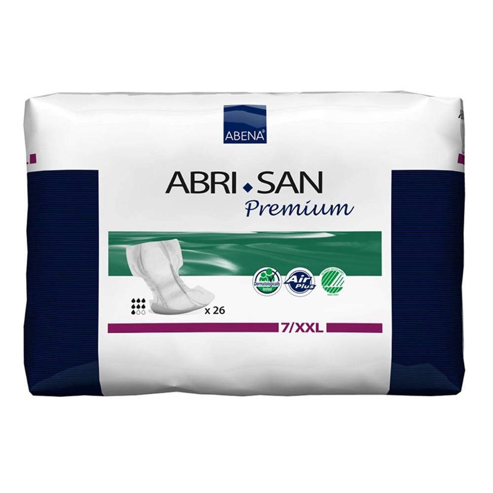 Abena Abri-San Premium Incontinence Pads, Heavy Absorbency, Size 7-XXL, 104 Count