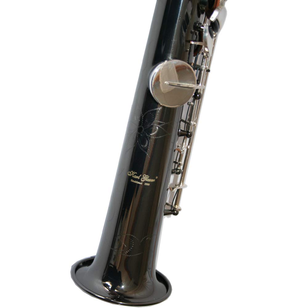 Sopran Saxophon, gerade, schwarz-chrom, mit Koffer