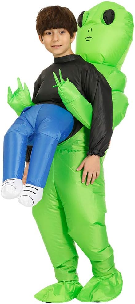 JuSoS Inflatable Alien Costume Party Fancy Dress Cosplay Outfit, Green
