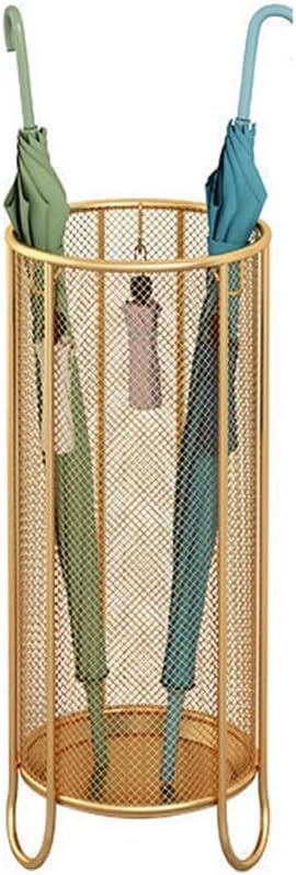 Umbrella Storage Rack Round Entrance Household Rain Gear Storage Hotel Lobby Umbrella Bucket Drain Iron Art(55 * 25.5cm)