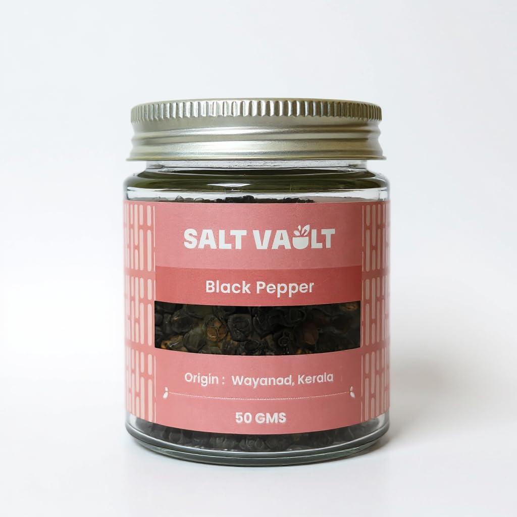 Salt Vault Black Pepper 50g from Tellicherry, Kali Mirch, Fragrant, Large pieces, Jar-image-32