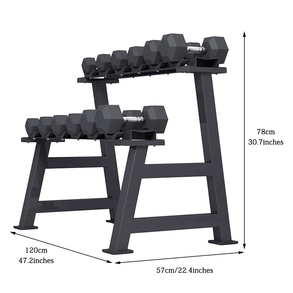Rastrelliera Manubri Set Manubri con Supporto, Porta Manubri A 2 Strati, Rack di Stoccaggio Pesi Domestici, Staffa Compatta per Manubri, Facile da Installare, Portante 200 kg