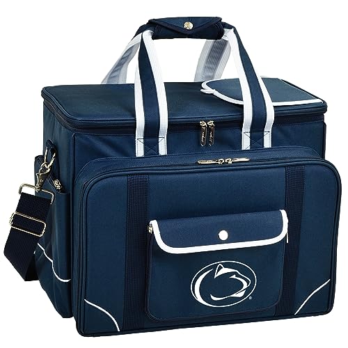 Penn State Licensed Nittany Lions Insulated Picnic Cooler with Service for 4 - Designed & Assembled in The USA