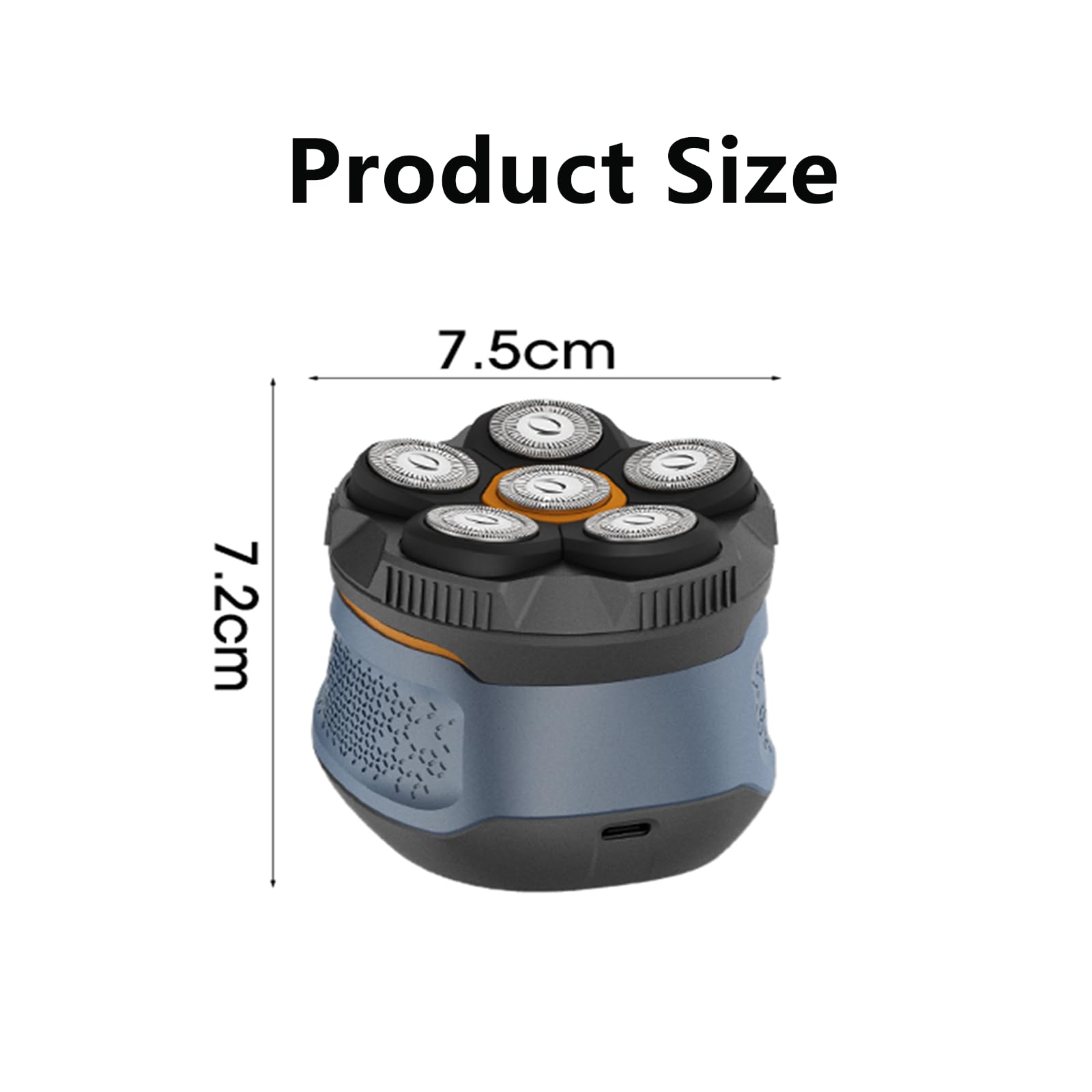 Afeitadora Cabeza Hombre, Máquina Afeitar para Calvo, en Seco y Húmedo, IPX6 Impermeable, USB-C, Cabeza Flotante 6D, Batería 1400mAh