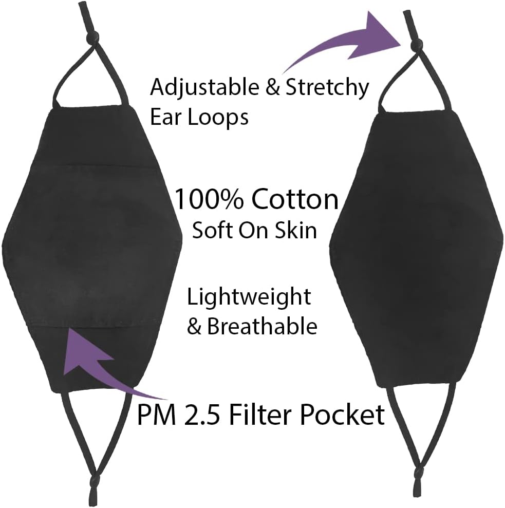 2 Pack Jessica McClintock Cotton Fashion Face Masks | 1 Solid Black, 1 Rhinestone | : Clothing, Shoes & Jewelry