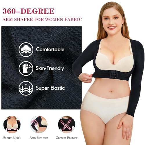 LODAY Upper Arm Shaper for Women Faja Post Surgery Slimming Compression Sleeves Shapewear Tops
