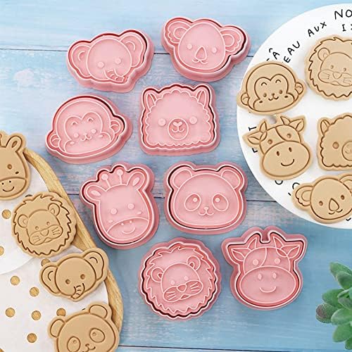 16 Pcs Cartoon Animal Panda Cookie Cutters 3D Flower Rose Biscuit Cutter Funny Insect Butterfly Bee Cookie Stamps Embossed Fondant Baking Tool Cute Cookie Baking Supplies (Animal Biscuit Cutters)