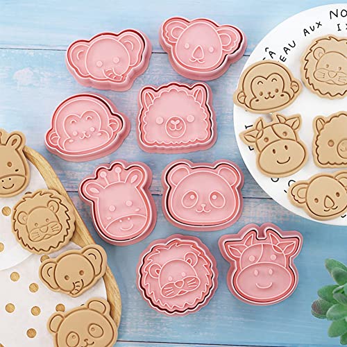 16 Pcs Cartoon Animal Panda Cookie Cutters 3D Flower Rose Biscuit Cutter Funny Insect Butterfly Bee Cookie Stamps Embossed Fondant Baking Tool Cute Cookie Baking Supplies (Animal Biscuit Cutters) #TOP26