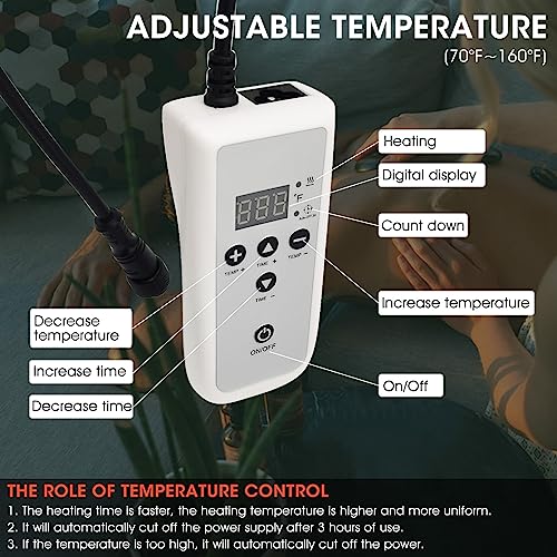 Goodtar Portable Massage Stone Warmer -Digital Controller Stone Heating Bag, Electric Spa Hot Stone Massager And Heater For Body Relax (No Stone) 110V (Small Size) #TOP2