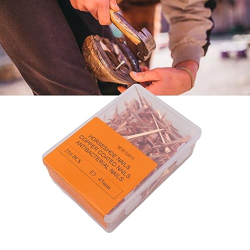 Image of EMUKOEP 250Pcs Horseshoe Nails Copper Plated Rustproof Equestrian Riding Equipment Pet Supplies (45mm E3)