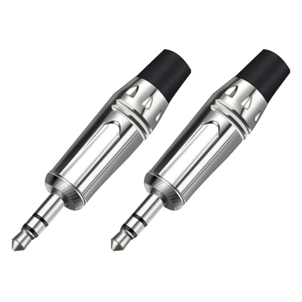 100 pièces argent 3.5MM 3 pôles stéréo mâle prise fil à souder connecteur nickel 3 broches 3.5MM prise casque écouteur bricolage Jack (Color : Black)