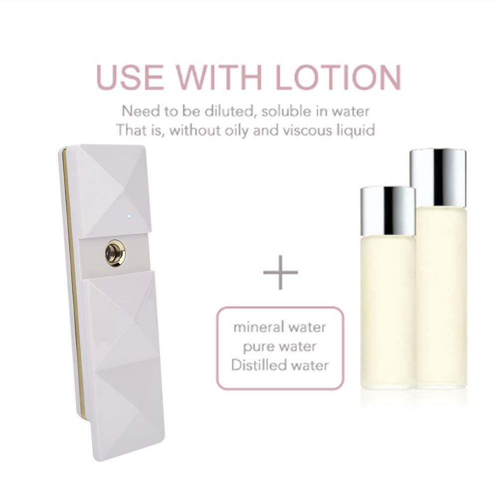 Refreshing Cooling Face & Body Mist Spray - Ultra-Fine Hydrating Facial for Hot Weather Portable USB Rechargeable Atomizer (White) - Image 4