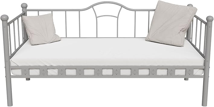 Argimo Camellia Cedar Metal Bed (Grey, 90x190)