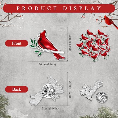Image of Jexine Memorial Cardinal Sign Pins Set Funeral Pocket Token Guardian Gifts Pocket Oil Dropped Religious Funeral Favors Celebration of Life Memorial Sympathy Gifts Cardinal Charms for Women Man