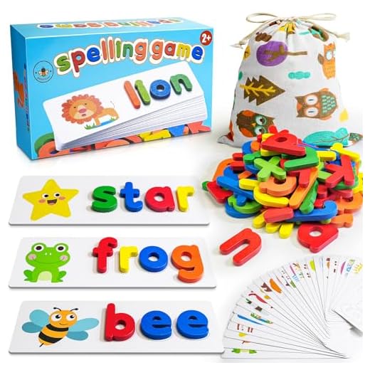 BEESTECH Spelling Matching Letter Games, Educational Learning Toys for Toddlers 2, 3, 4 Years Old, Preschool Learning Toys Activities, Alphabet Montessori Toys for 2,3,4 Year Old Boys, Girls