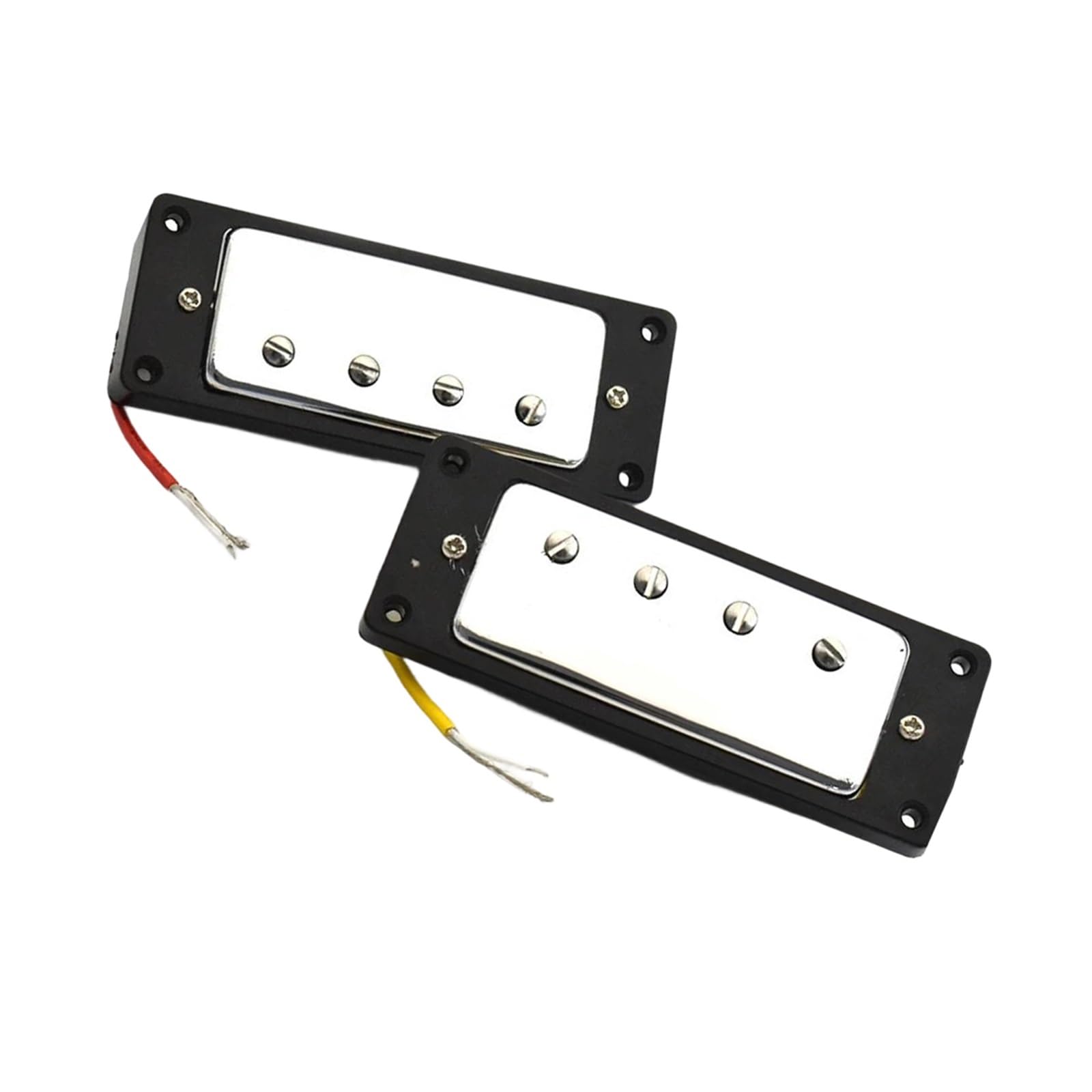 12 Mini Humbuckers Cromados Para Bajo De 4 Cuerdas Con Biseles Bk(Neck 12Pcs)