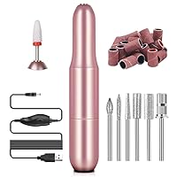Vista 11 de SAVILAND Taladro de uñas eléctrico profesional: 20000 rpm, taladro de uñas Efile, lima de uñas rosa Protable con base para moler y pulir uñas, gel