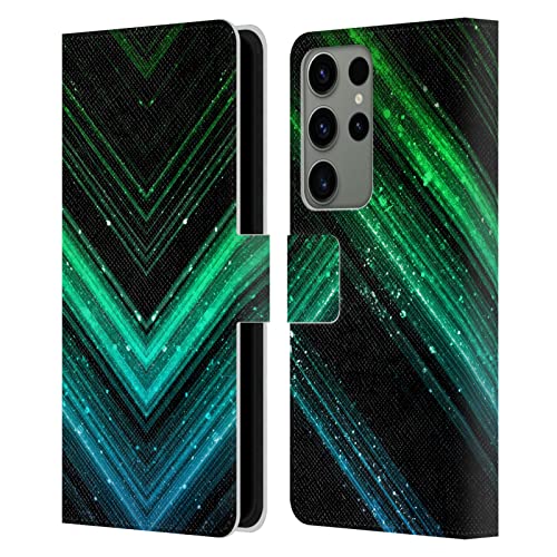 Étui portefeuille en cuir Samsung S23 Ultra anti-choc portefeuille bleu vert