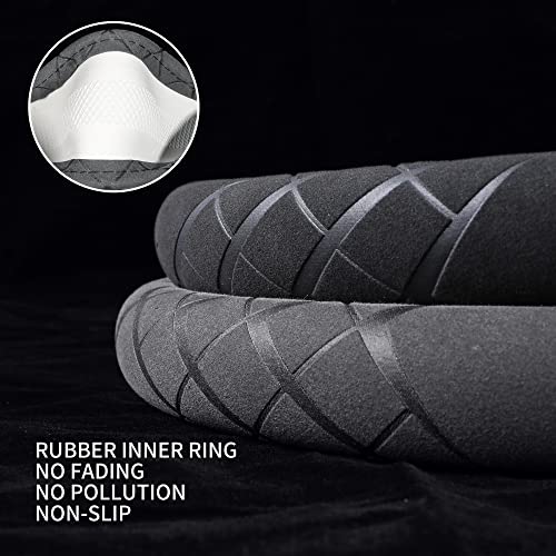 Duduwang Car Steering Wheel Cover - Alcantara Material Auto Car Interior Protection Accessories For Man Woman, 14 1/2-15 Inch Universal, Breathable, Anti Slip Steering Wheel Protector (Grey) #TOP3