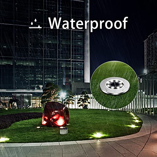 12Pcs Solar Ground Lights Outdoor Waterproof Solar Outdoor Lights,8Led Underground Light Solar Outdoor Lights Landscape Solar Garden Lights In-Ground Lights For Pathway,Yard,Lawn,Driveway White #TOP5