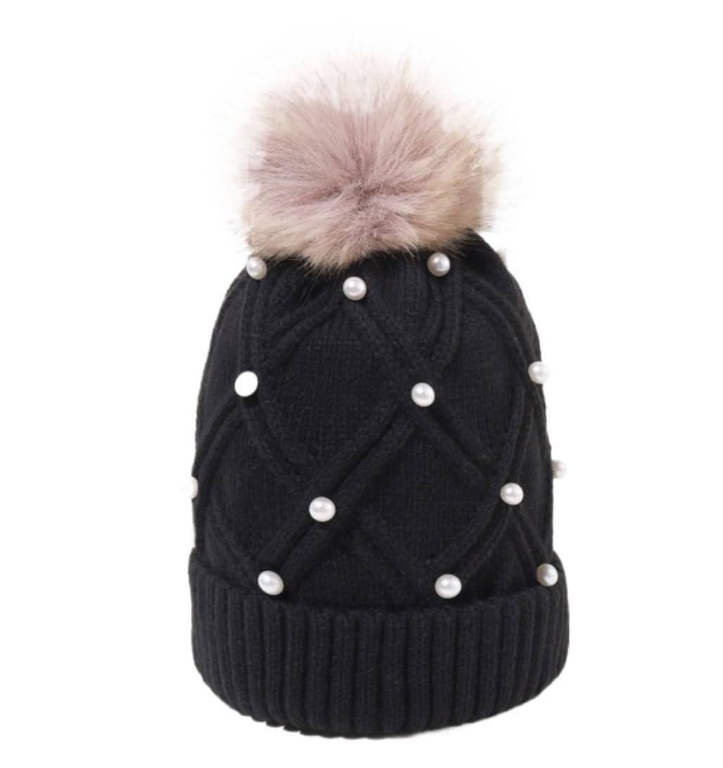 Mützen Winter Mützen Winter-Frauen-Bommel-Beanie-Mütze, Slouchy-Schnee-Strick-Schädel-Ski-Mütze Für Männer Und Frauen Wintermütze (Color : E, Size : One Size)