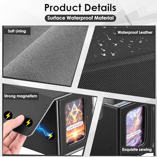 Homthy Caixa de cartão MTG Deck com 2 expositores de Commander, estojo de cartão duplo para mais de