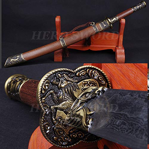 YL Sword Handmade Chinese Folded Steel Broadsword Real Battle Sword Qing Dynasty Saber