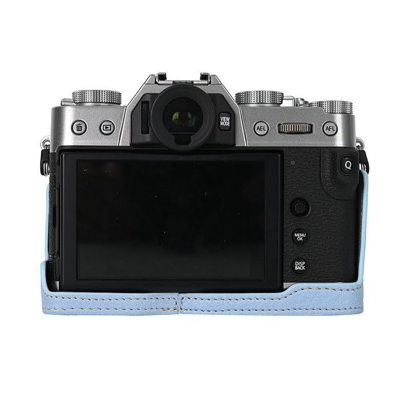 Funda Mitad para Cámara Fujifilm X-T30 en Cuero PU Azul miniatura 2