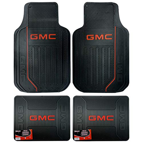 Black Elite Series Front Rear Rubber Floor Mats for GMC Car Truck SUV