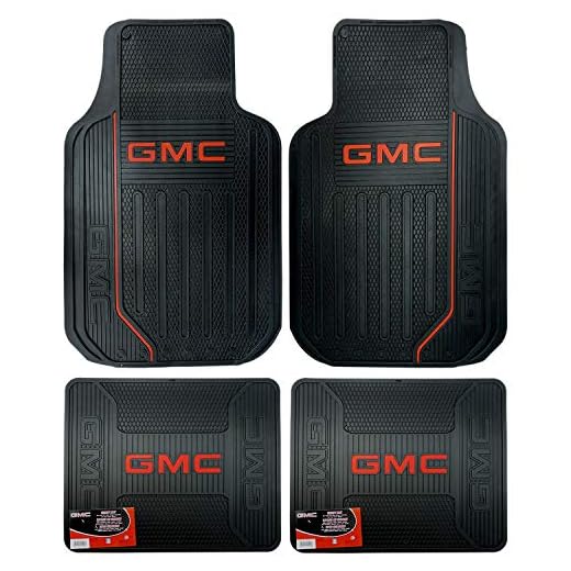 U.A.A. INC. Elite Series Front & Rear Car Truck SUV Seat Rubber Floor Mats for GMC