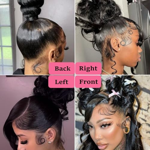 360 Lace Front Wig Human Hair - 220% Density Body Wave HD Brazilian Virgin Full Lace Wig for Women - 28 Inch Pre-Plucked With Baby Hair - Natural Color - Image 3