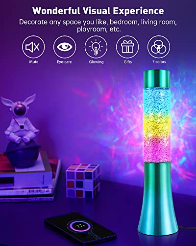 Lava Lamp, Rainbow Glitter Lamps With Automatic Color Changing Function And Clear Liquid, Usb Powered Home Decoration Lamp, Perfect Room Decor For Kids Teens Adults Birthday Gift Party (Green) #TOP3