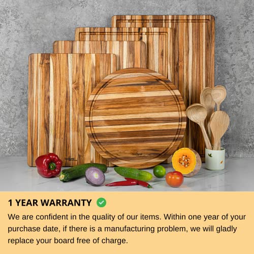 Beefurni Teak Wood Cutting Board With Juice Groove Hand Grip, Extra Large Wooden Cutting Boards For Kitchen, Chopping Board, Gifts For Husband, 1-Year Manufacturer Warranty (Xl,24 X 18 X 1.5 Inches) #TOP6