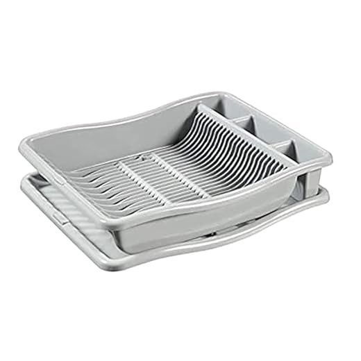 Curver afdruiprek large + plateau licht grijs 480x380x105