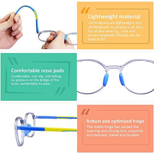Image of VisionGlobal Blue Light Blocking Glasses for kids, Anti Eyestrain and Blurry, Computer Glasses, Anti Glare