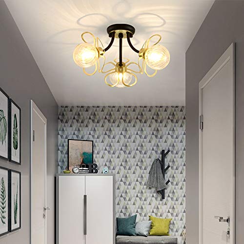 Plafonnier pour salon sombre et lustre à trois globes pour éclairer un couloir étroit