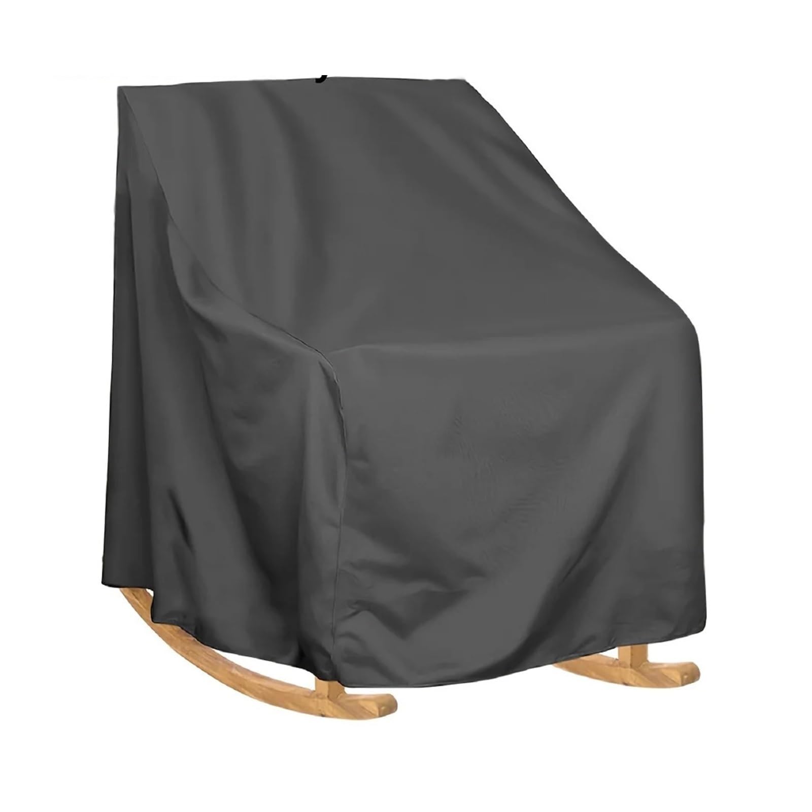 Zovloer Black Outdoor Chair Cover Outdoor Courtyard Single Rocking Chair Cover 210D Oxford Cloth Silver-Coated Sunshade For Garden Sofa Lounge Lawn Deep Seat(Black)