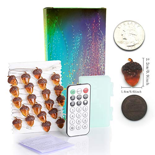 BOHON-Thanksgiving-Decorations-Acorn-Lights-String-10ft-40-LEDs-Fairy-String-Lights-Battery-Operated-with-Remote-Fall-Lights-for-Home-Autumn-Garland-Bedroom-Christmas-Tree-Halloween-Party-Decor BOHON Thanksgiving Decorations Acorn Lights String 10ft 40 LEDs Fairy String Lights Battery Operated with Remote Fall Lights for Home Autumn Garland Bedroom Christmas Tree Halloween Party Decor